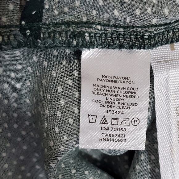 LOFT | Dark Green Polka Dot Tie Side Faux Wrap Dress - Picture 11 of 11